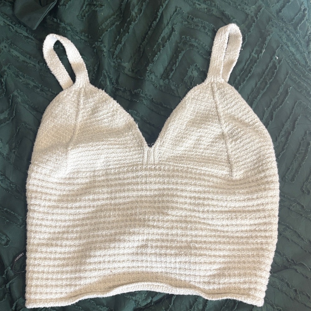 Forever 21 Cream Textured Knit Top